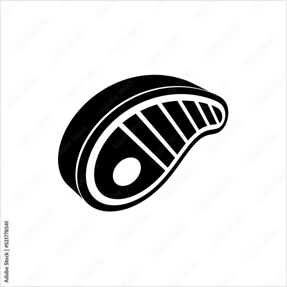 Steak Icon, Meat Sliced Parallel To The Fibers Steak Icon, Meat Sliced Parallel To The Fibers
