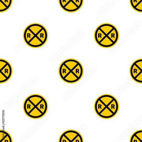 Railroad Crossing Icon Seamless Pattern Y_2104001