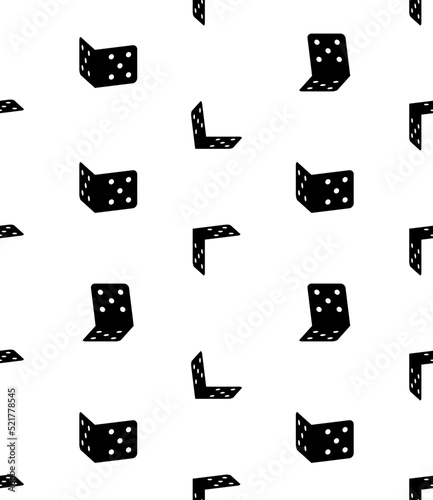 Mounting Angle Metal Bracket Icon Seamless Pattern, L Shape Shelf Bracket