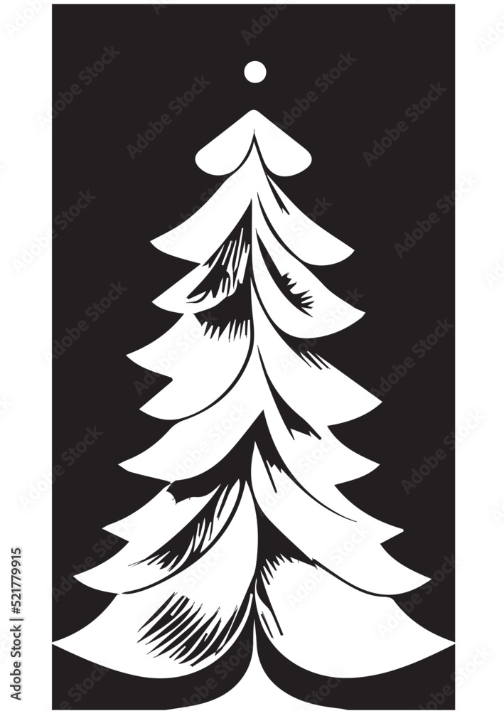 Obraz premium Christmas Tree Illustration