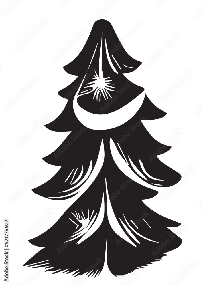 Obraz premium Christmas Tree Illustration