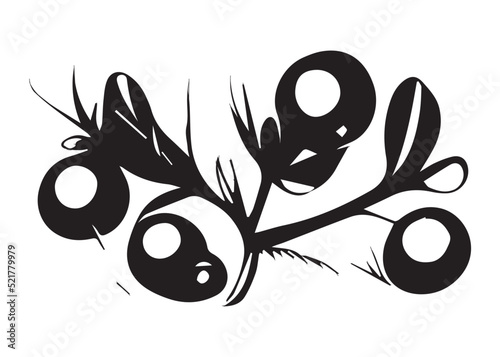 Christmas mistletoe black and white illustration