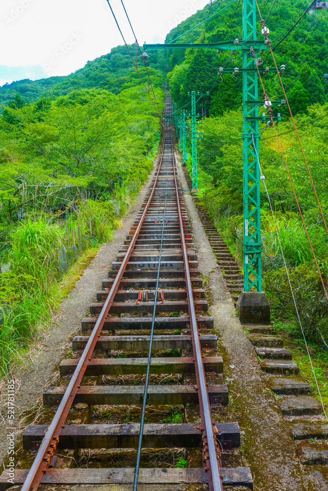 Fototapeta premium 妙見山ケーブル線路