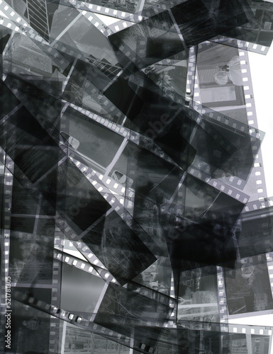 stack of old negative photographic films
