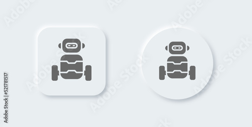 Robot solid icon in neomorphic design style. Artificial intelligence signs vector illustration.