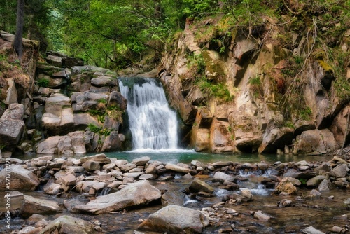 Long exposure of the Zaskalnik waterfall in Szczawnica photo