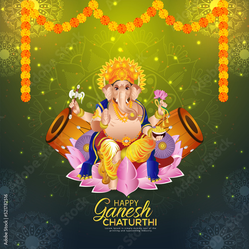 Happy ganesh chaturthi celebration greeting card