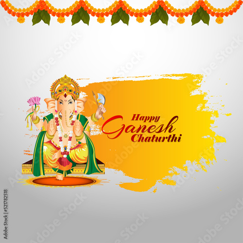 Happy ganesh chaturthi celebration greeting card