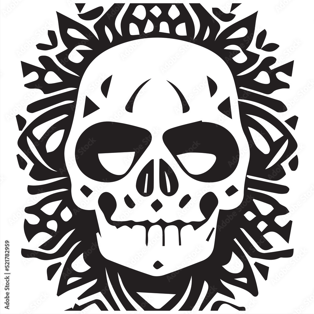 Fototapeta premium Skull Day of The Dead Black and White 