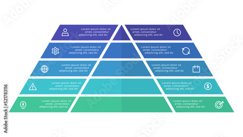 Pyramid with 10 elements, infographic template for web, business, presentations, vector illustration. Business data visualization.