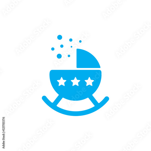Wooden baby cradle icon logo design