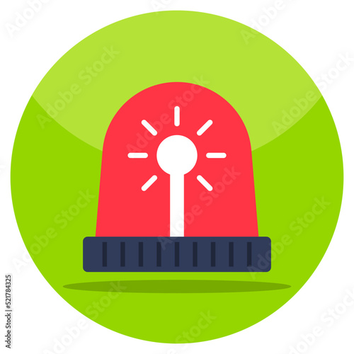 Revolving red light icon, vector design of siren