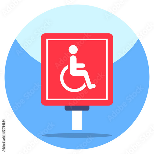 An editable design icon of handicap sign
