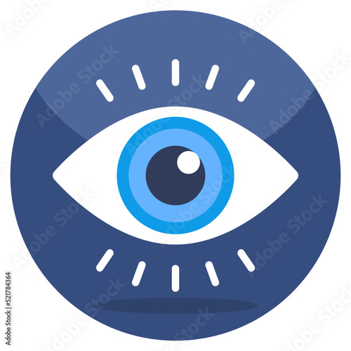Vector design of eye, flat icon