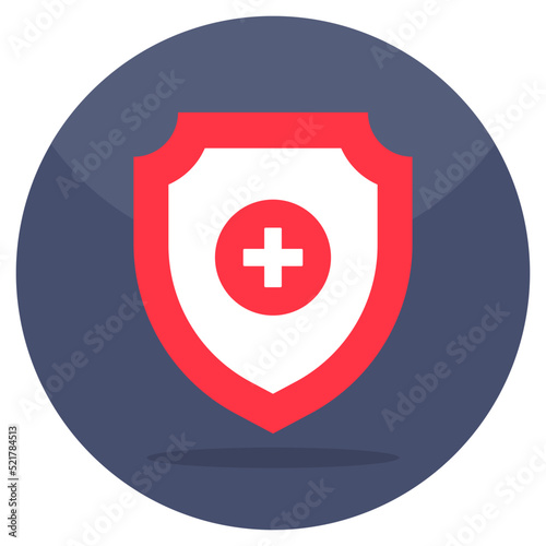 Flat design icon of medical insurance
