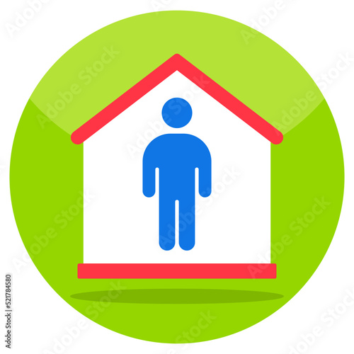 Modern design icon of stay home