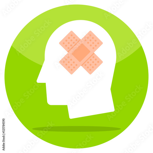Brain bandage icon in unique design 