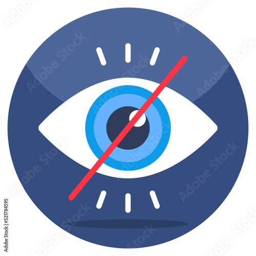 Conceptual flat design icon of blind 