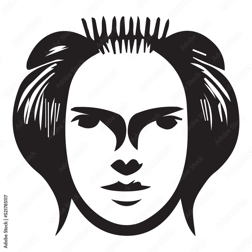 Woman Face Black and White