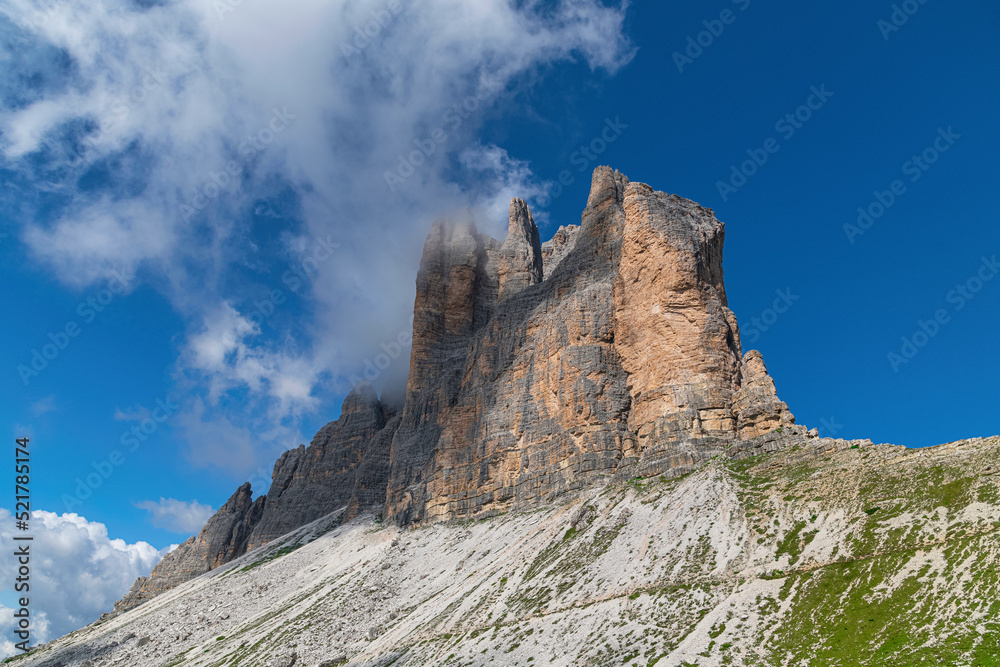 The famous three peaks of Lavaredo, in Dolomites, Italy The famous three peaks of Lavaredo, in Dolomites, Italy