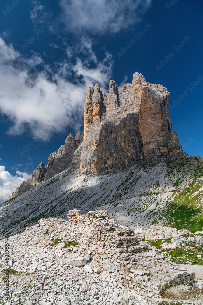 The famous three peaks of Lavaredo, in Dolomites, Italy The famous three peaks of Lavaredo, in Dolomites, Italy