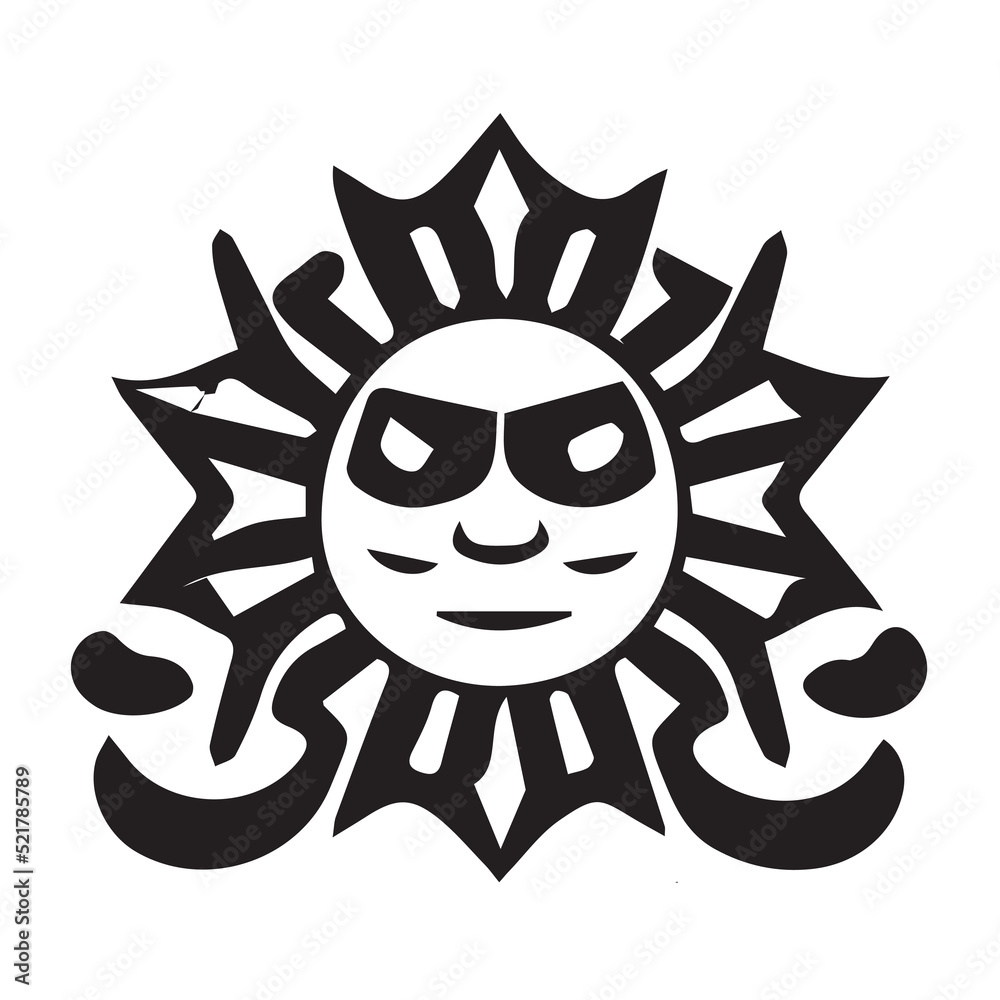 Fototapeta premium Sun Maori Illustration