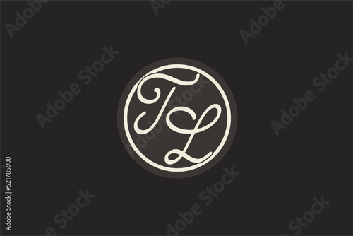 Initial letter TL monogram logo with simple and creative cirle line design ideas photo