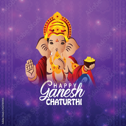 Happy ganesh chaturthi celebration greeting card © Simran Singh