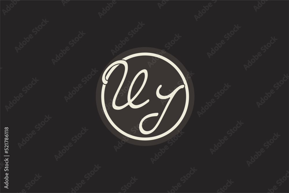 Initial letter VI monogram logo with simple and creative cirle line ...