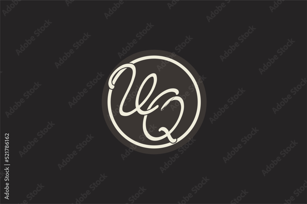Initial letter VQ monogram logo with simple and creative cirle line ...