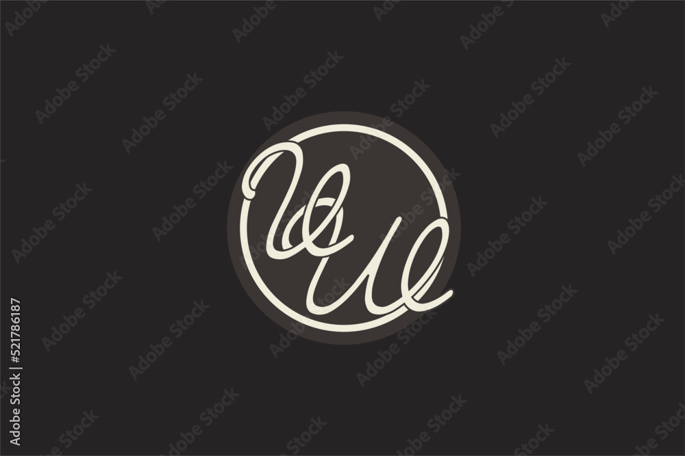 Initial letter VW monogram logo with simple and creative cirle line ...