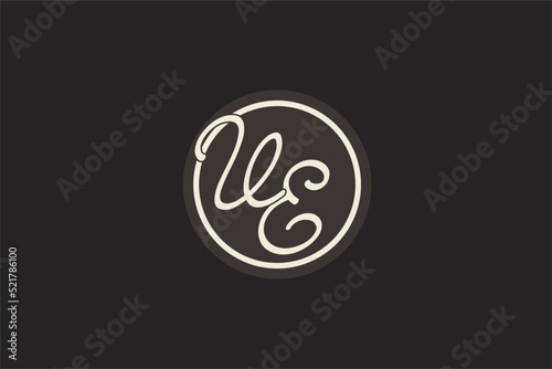 Initial letter VE monogram logo with simple and creative cirle line design ideas photo