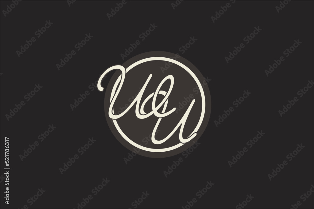Initial letter WU monogram logo with simple and creative cirle line ...