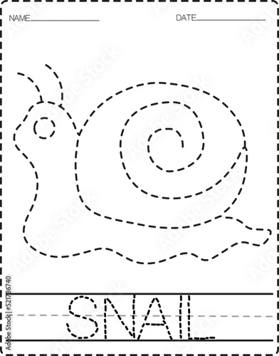 Animal Tracing Book with Example. Preschool worksheet for practicing fine motor skill. Vector Cartoon
