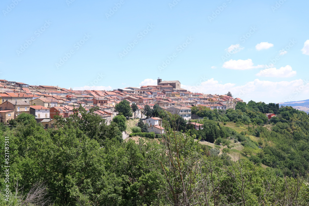 Panoramic view of Montaguto, a rural village in the province of Avellino in Campania, Italy.