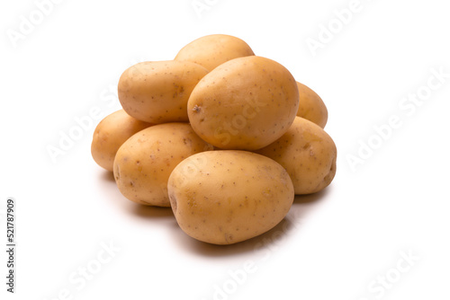 A group of fresh tasty potato isolated on white background.