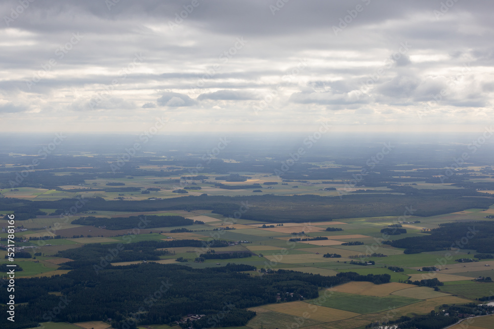 Summer aerial photo from shout west part of Finland