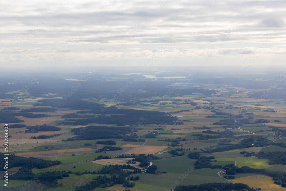 Summer aerial photo from shout west part of Finland