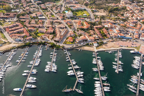 Cannigione Costa Smeralda aerial view of the harbour with boats photo