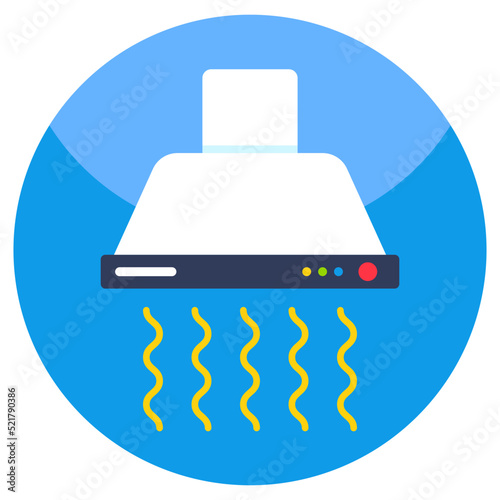 Modern design icon of kitchen hood