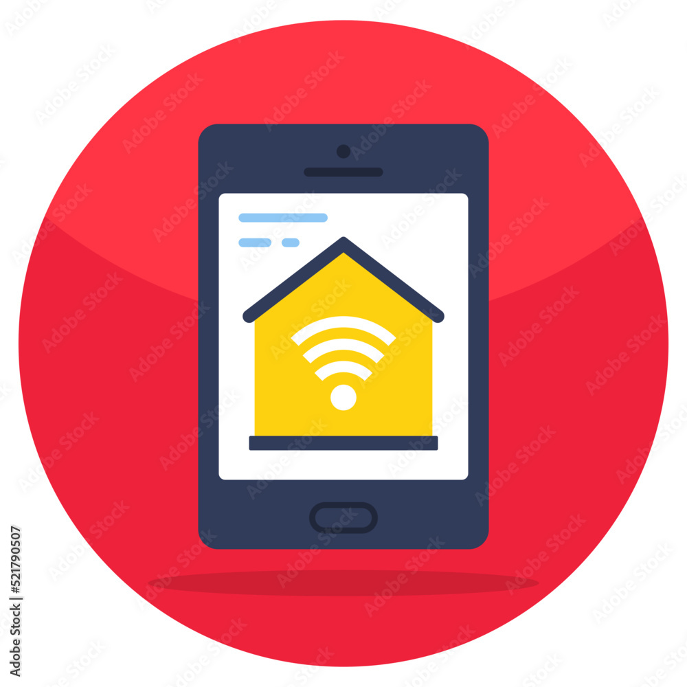 Editable design icon of mobile smart home Editable design icon of mobile smart home