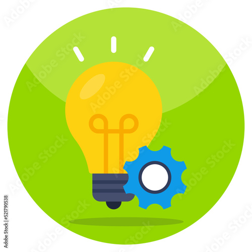 Light bulb with gear depicting concept of idea generation 