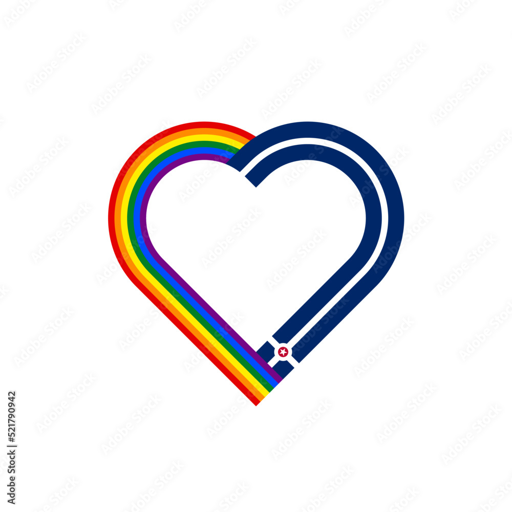 unity concept. heart ribbon icon of rainbow and indianapolis flags ...