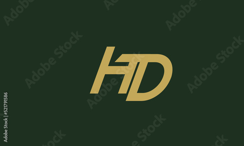 Alphabet letters Initials Monogram logo HD, DH, H and D