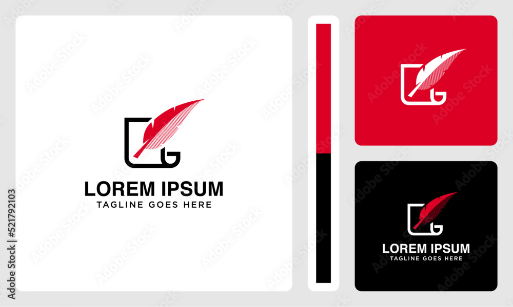 paper and quill vector logo