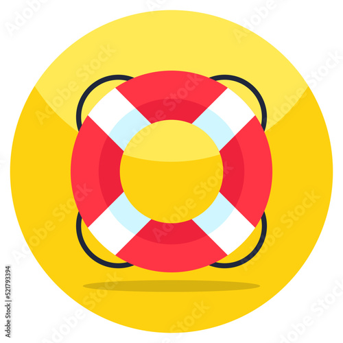 Editable design icon of lifebuoy 