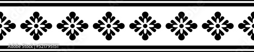 Japanese ornament isolated on white background. Ornament for printing, laser cutting, stencil making.