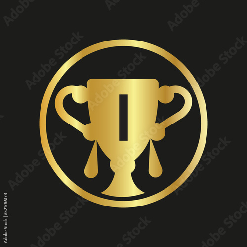 Trophy color doodle logo  I  latter speech bubble Employee Appreciation Day. Business development vector template for banner,
