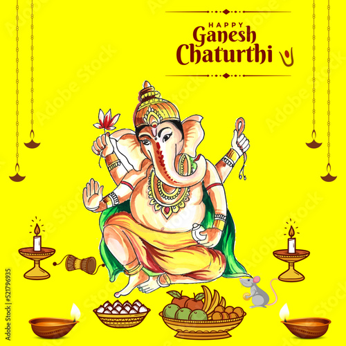 Ganesh Chaturthi Celebration Post for Social Media © Abhinash