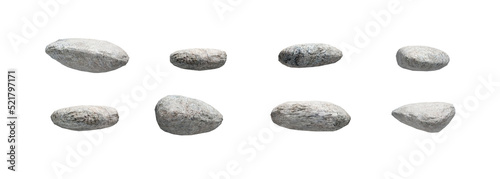 3D stone isolated on white background Use for visualization in architectural design or garden decorate